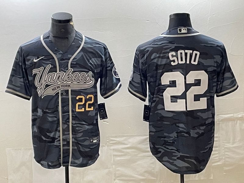 Men New York Yankees 22 Soto Camo Nike Game MLB Jersey style 2